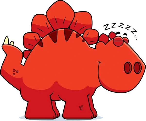 Estegosaurio de dibujos animados dormido — Vector de stock