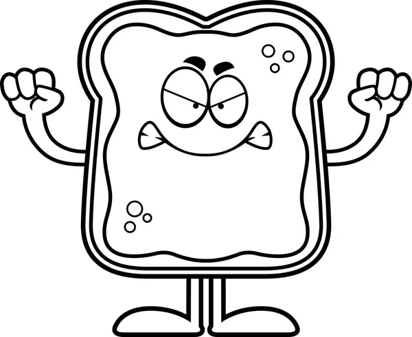 Boos Cartoon Toast met Jam — Stockvector