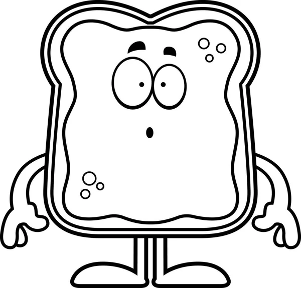 Verbaasd Cartoon Toast met Jam — Stockvector