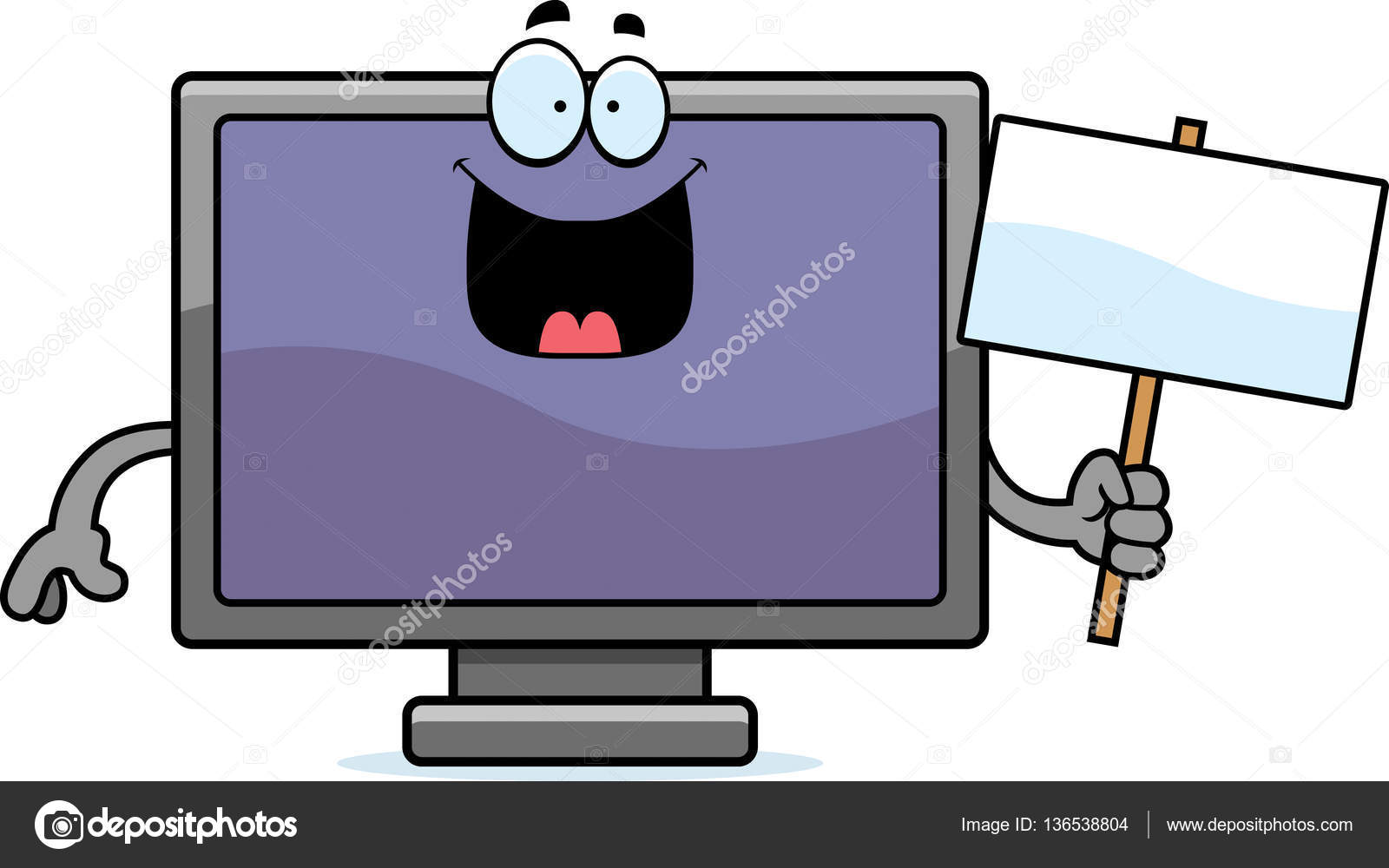 Cartoon Flat Screen TV Sign Stock Vector by ©cthoman 136538804