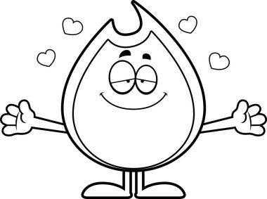 Çizgi film ateş kucaklama