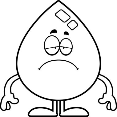 Üzgün çizgi film su damlası