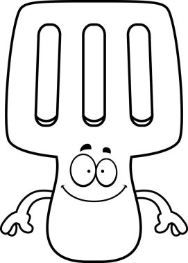 Mutlu karikatür Spatula