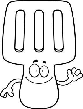 Çizgi film Spatula sallayarak