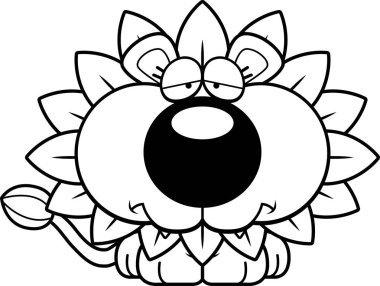 Çizgi film üzgün karahindiba aslan