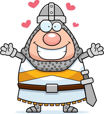 Çizgi film Knight kucaklama