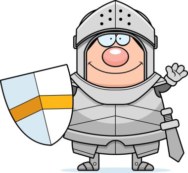 Çizgi film Knight sallayarak