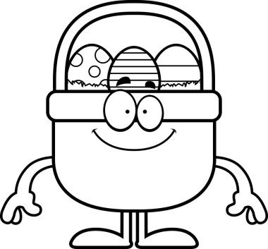 Mutlu karikatür Paskalya sepeti