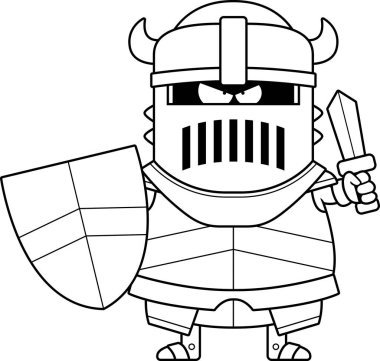 Kızgın çizgi film siyah şövalye