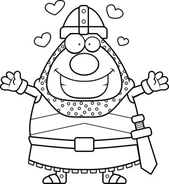 Çizgi film Knight kucaklama