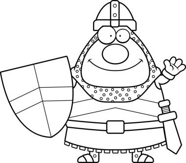 Çizgi film Knight sallayarak