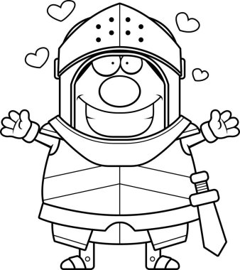 Çizgi film Knight kucaklama