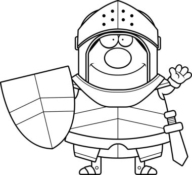 Çizgi film Knight sallayarak