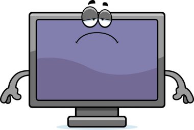 Üzgün çizgi film düz ekran Tv