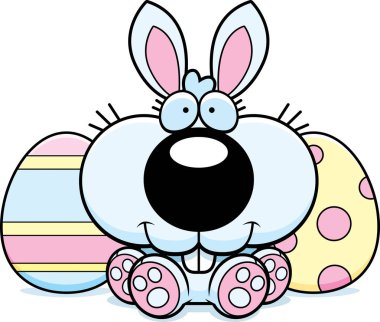 Çizgi film Paskalya Bunny oturma