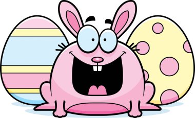 Mutlu karikatür Paskalya tavşanı