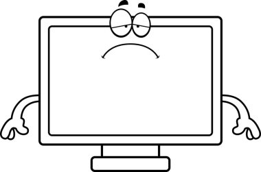 Üzgün çizgi film düz ekran Tv