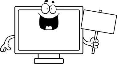 Çizgi film düz ekran Tv işareti