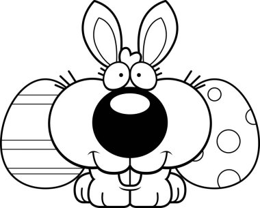 Çizgi film Paskalya tavşanı gülümseyen