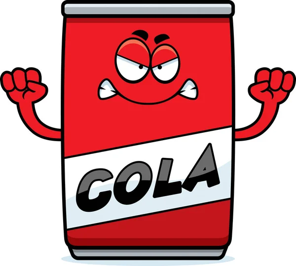 Angry Cartoon Cola Can — Stock Vector