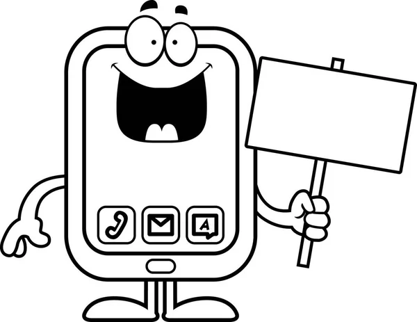 Cartoon Smartphone signe — Image vectorielle