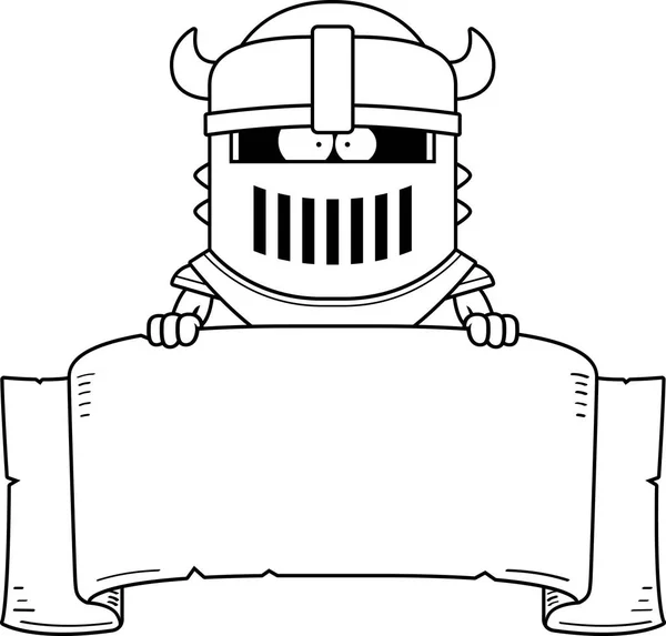 Bannière de chevalier noir de dessin animé — Image vectorielle
