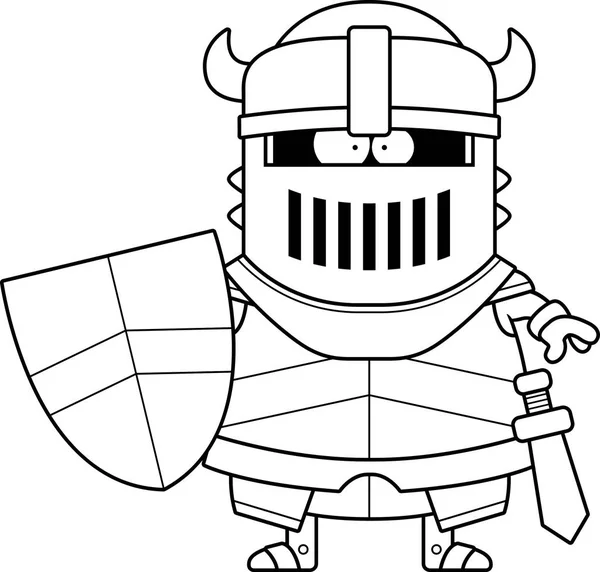 Cartoon Black Knight in Armor — Stock Vector