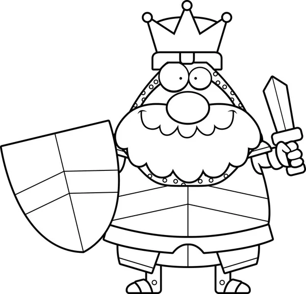 Cartoon koning zwaard — Stockvector