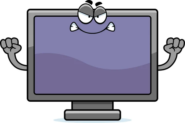 Angry Cartoon TV a schermo piatto — Vettoriale Stock
