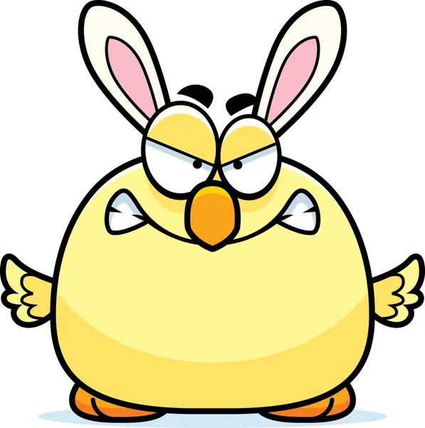 Boos Cartoon Easter Bunny Chick — Stockvector