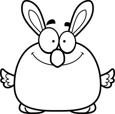 Gülümseyen karikatür Paskalya Bunny piliç