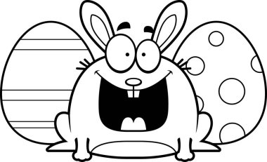 Mutlu karikatür Paskalya tavşanı