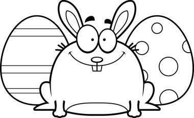 Gülümseyen karikatür Paskalya tavşanı