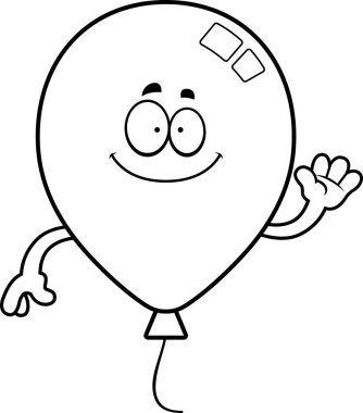 Çizgi film balon sallayarak