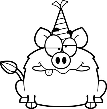 Çizgi film yaban domuzu sarhoş parti