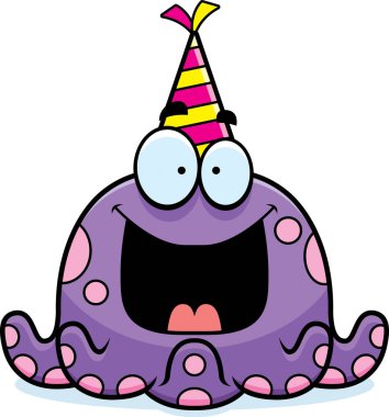 Çizgi film ahtapot doğum günü partisi