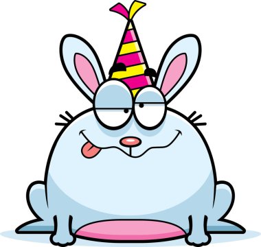 Karikatür tavşan sarhoş parti