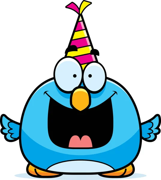 Fête d'anniversaire Cartoon Bluebird — Image vectorielle