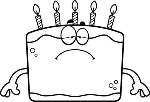 Üzgün çizgi film doğum günü pastası — Stok Vektör