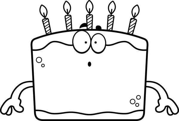 Sorprendido pastel de cumpleaños de dibujos animados — Vector de stock