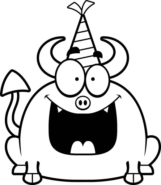 Rajzfilm ördög születésnapi Party — Stock Vector