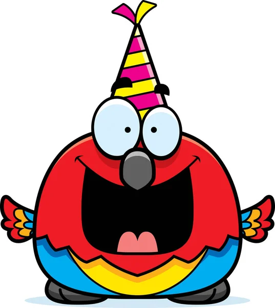 Papagaio dos desenhos animados Festa de aniversário —  Vetores de Stock