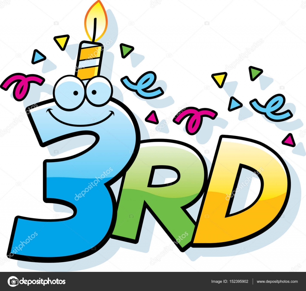 Clipart 3rd Birthday Cartoon 3rd Birthday Stock Vector