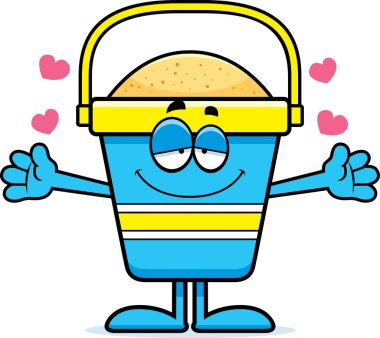 Çizgi film plaj kova kucaklama