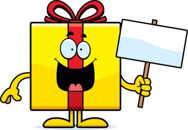 Karikatür doğum günü hediye işareti