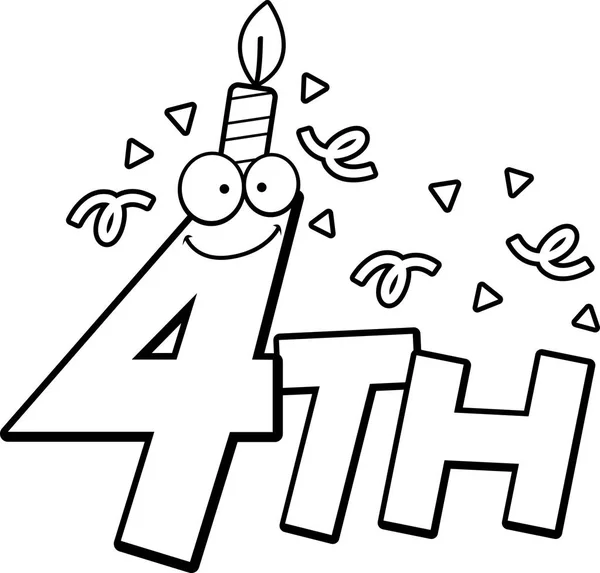 Мультфільм 4-й день народження — стоковий вектор