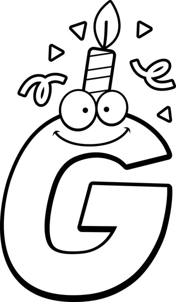 ตัวอักษรการ์ตูน G วันเกิด — ภาพเวกเตอร์สต็อก