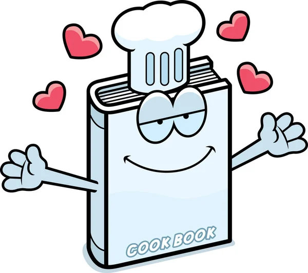 Hug libro de cocina de dibujos animados — Vector de stock