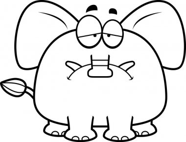 Üzgün çizgi film fil