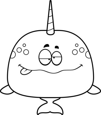 Sarhoş karikatür boynuzlu balina